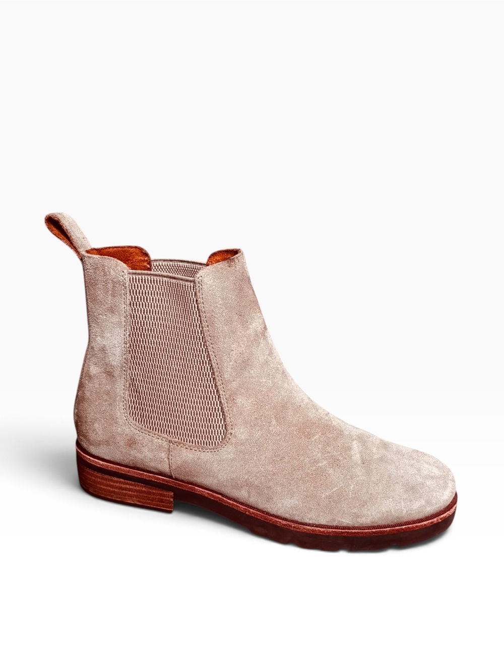 KORK-EASE Women's 9 Taupe Suede Bristol Ankle Chelsea Pull On Bootie $185 🔥
